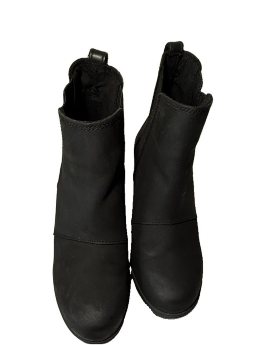 SOREL Joan of Arctic Wedge Chelsea Boots size 7 BLACK LEATHER NL3022-010